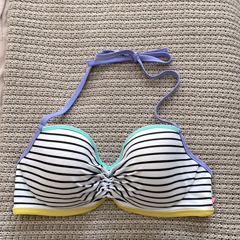 Victoria’s Secret VS Getaway swim top multicolor stripe 34D